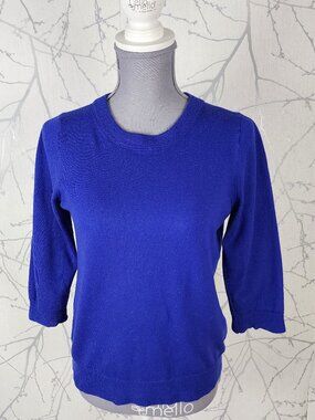 J. Crew Royal Blue 100% Merino Wool Crewneck Tippi Sweater